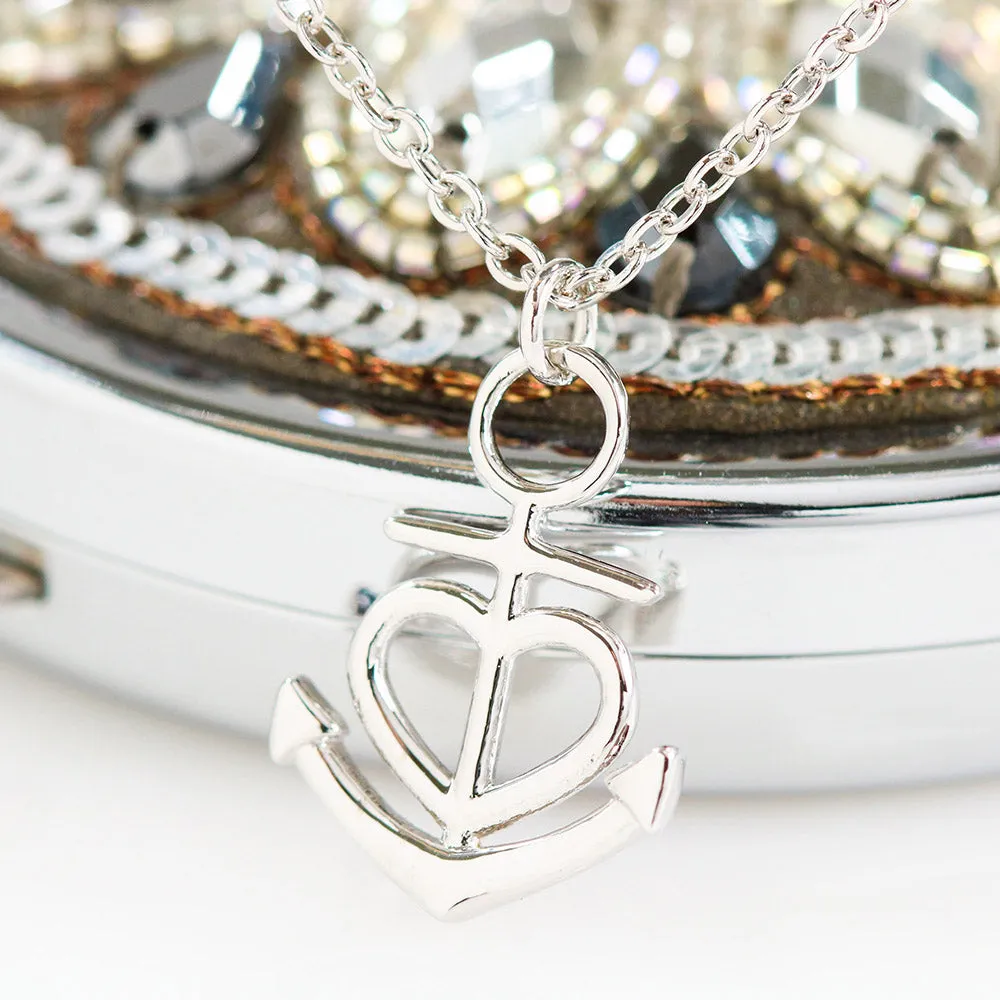 Beautiful Anchor Heart Necklace With Mom To Daughter "Together Forever" Message Card