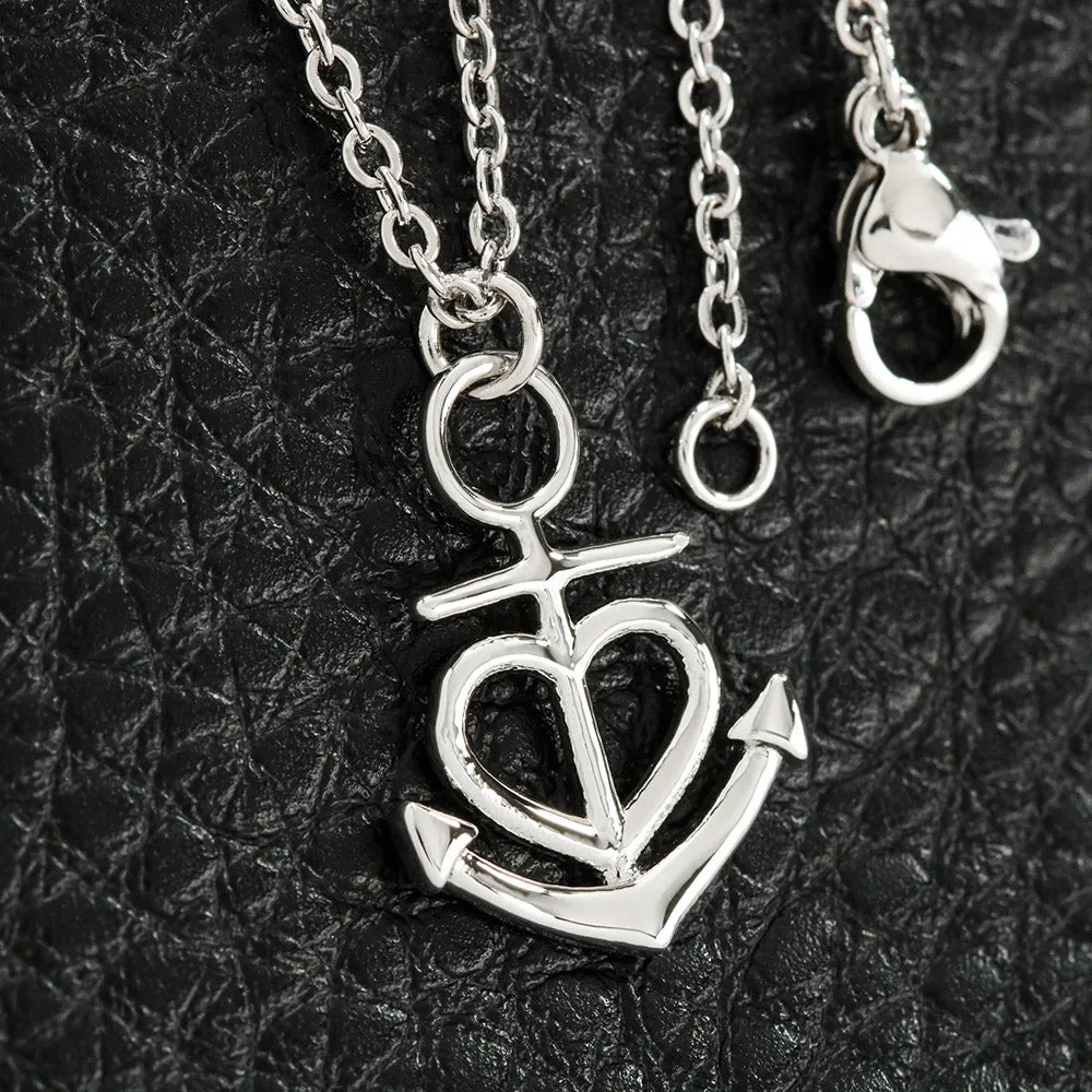 Beautiful Anchor Heart Necklace With Mom To Daughter "Together Forever" Message Card