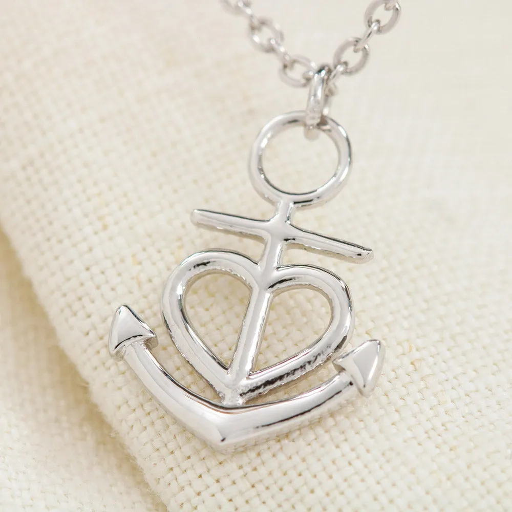 Beautiful Anchor Heart Necklace With Mom To Daughter "Together Forever" Message Card