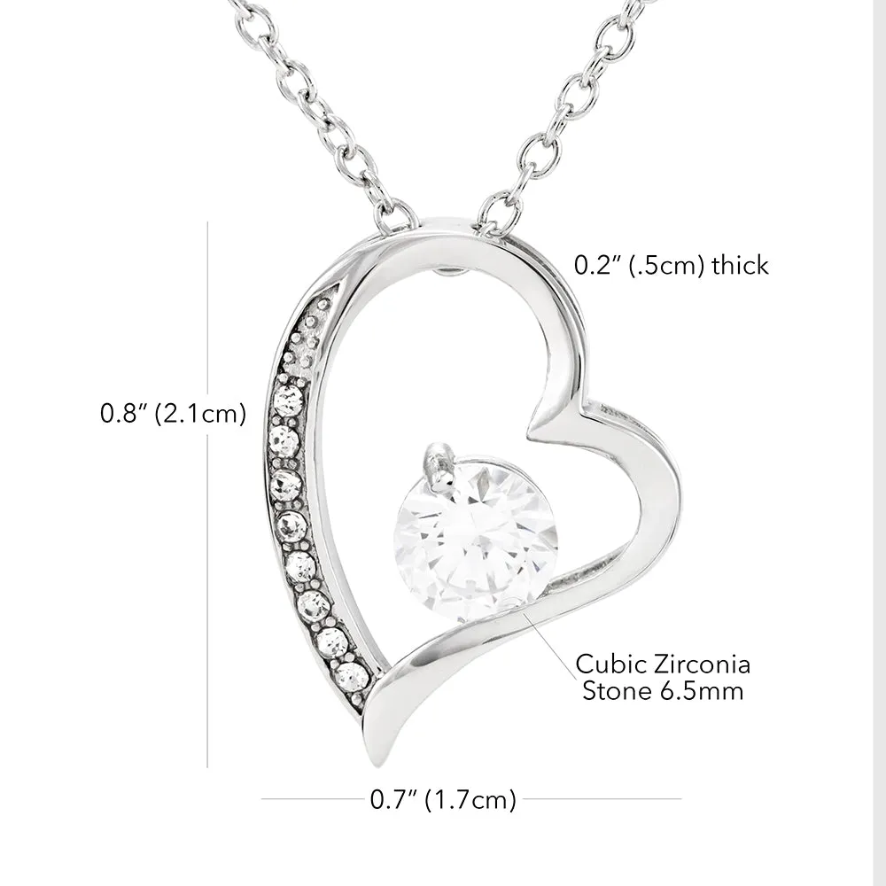 Beautiful Cubic Zirconia LOVE Necklace With Husband To Wife Romantic "Forever and Always" Message Card