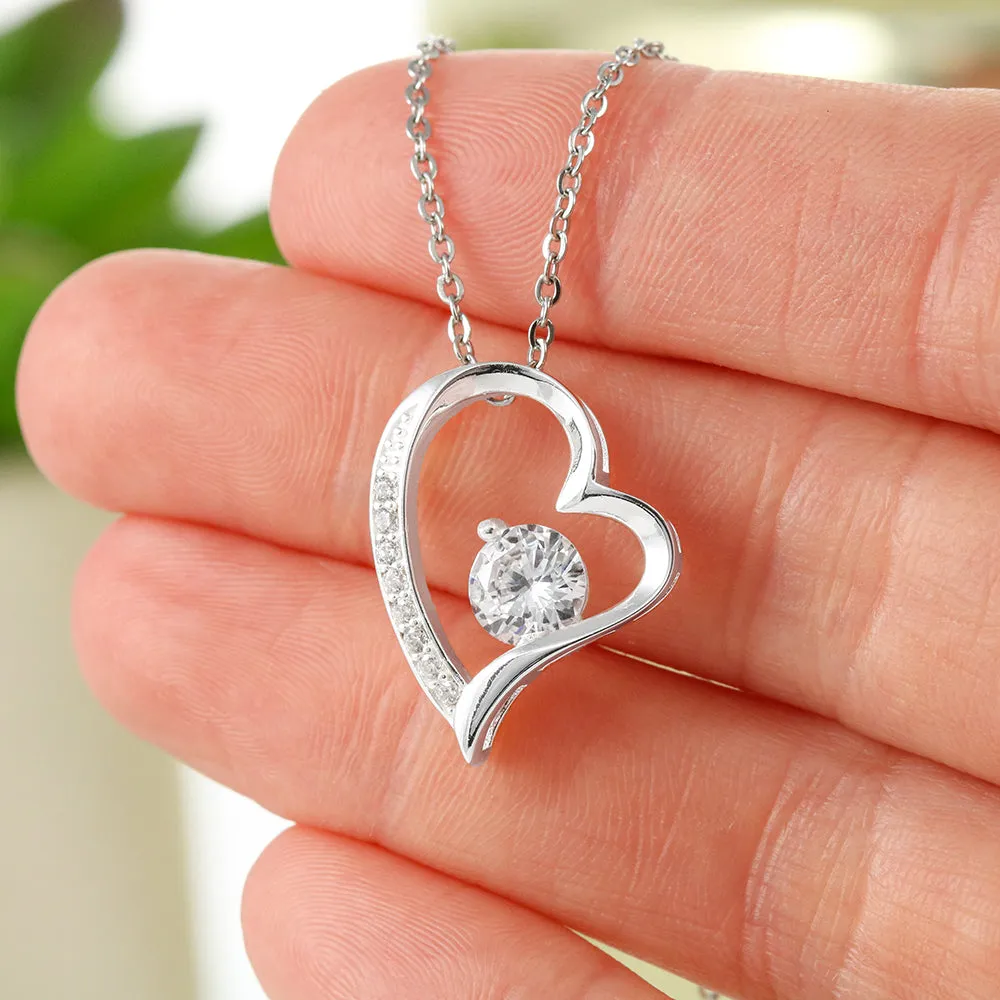 Beautiful LOVE Forever Heart Necklace With Son To Mom "The Best" Message Card