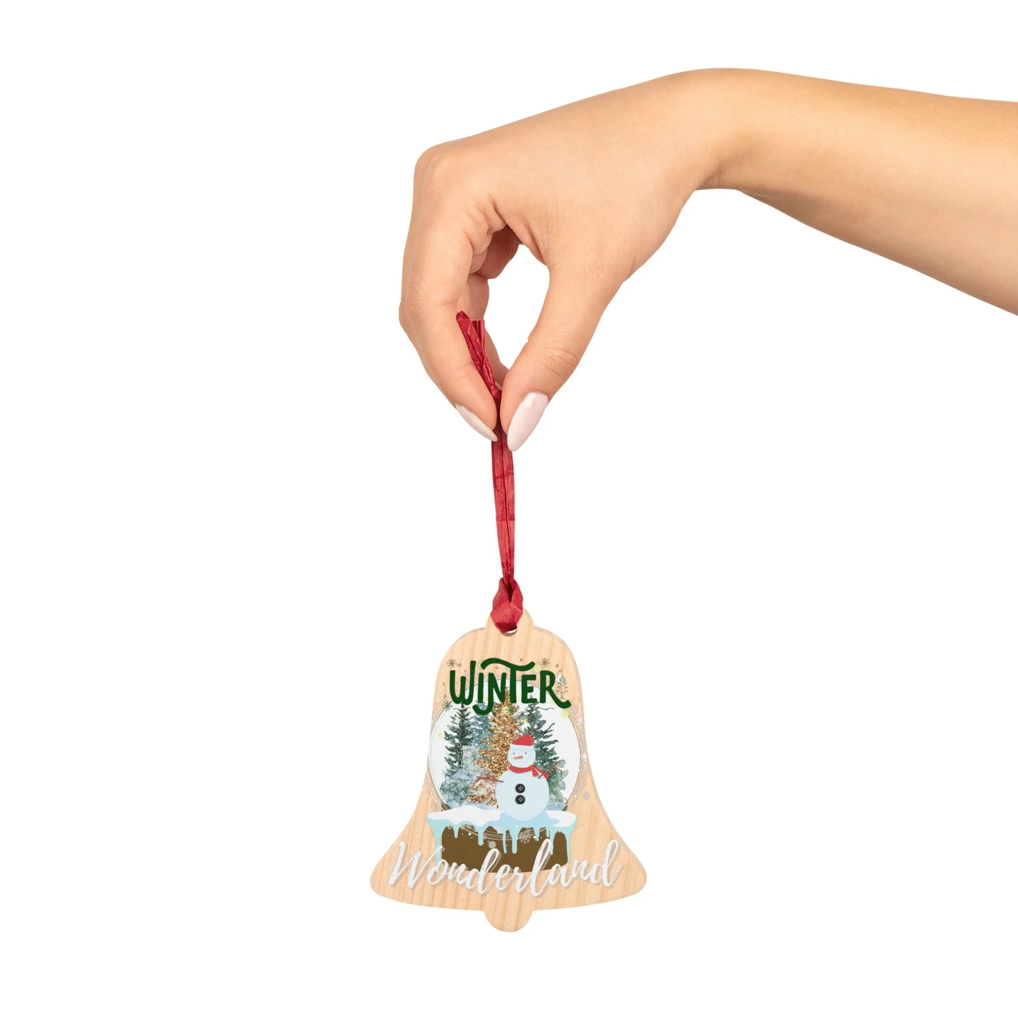 Bell Winter Wonderland Oval Wooden Ornament