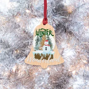 Bell Winter Wonderland Oval Wooden Ornament