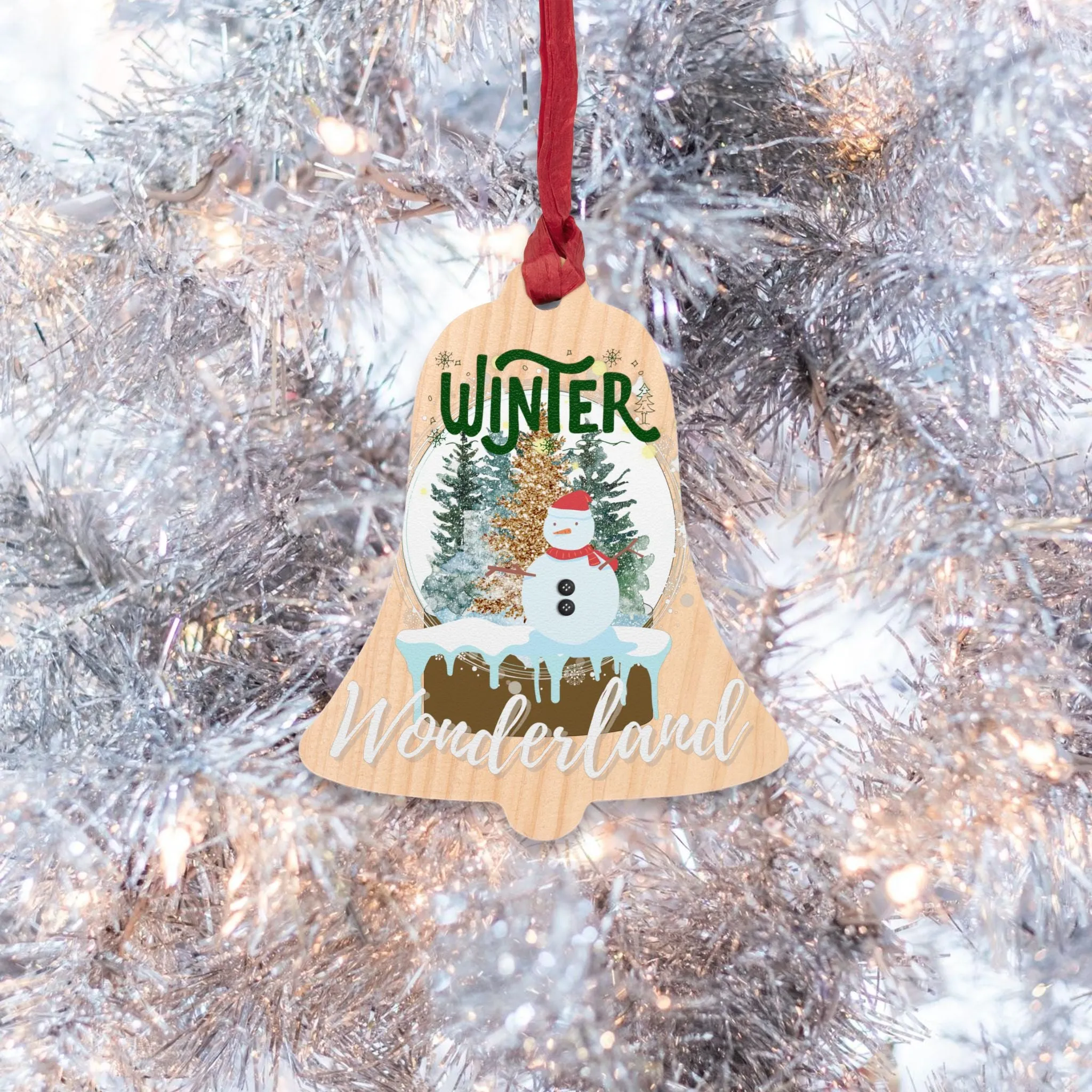 Bell Winter Wonderland Oval Wooden Ornament