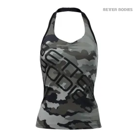 Better Bodies Halterneck Tank - Green Camoprint