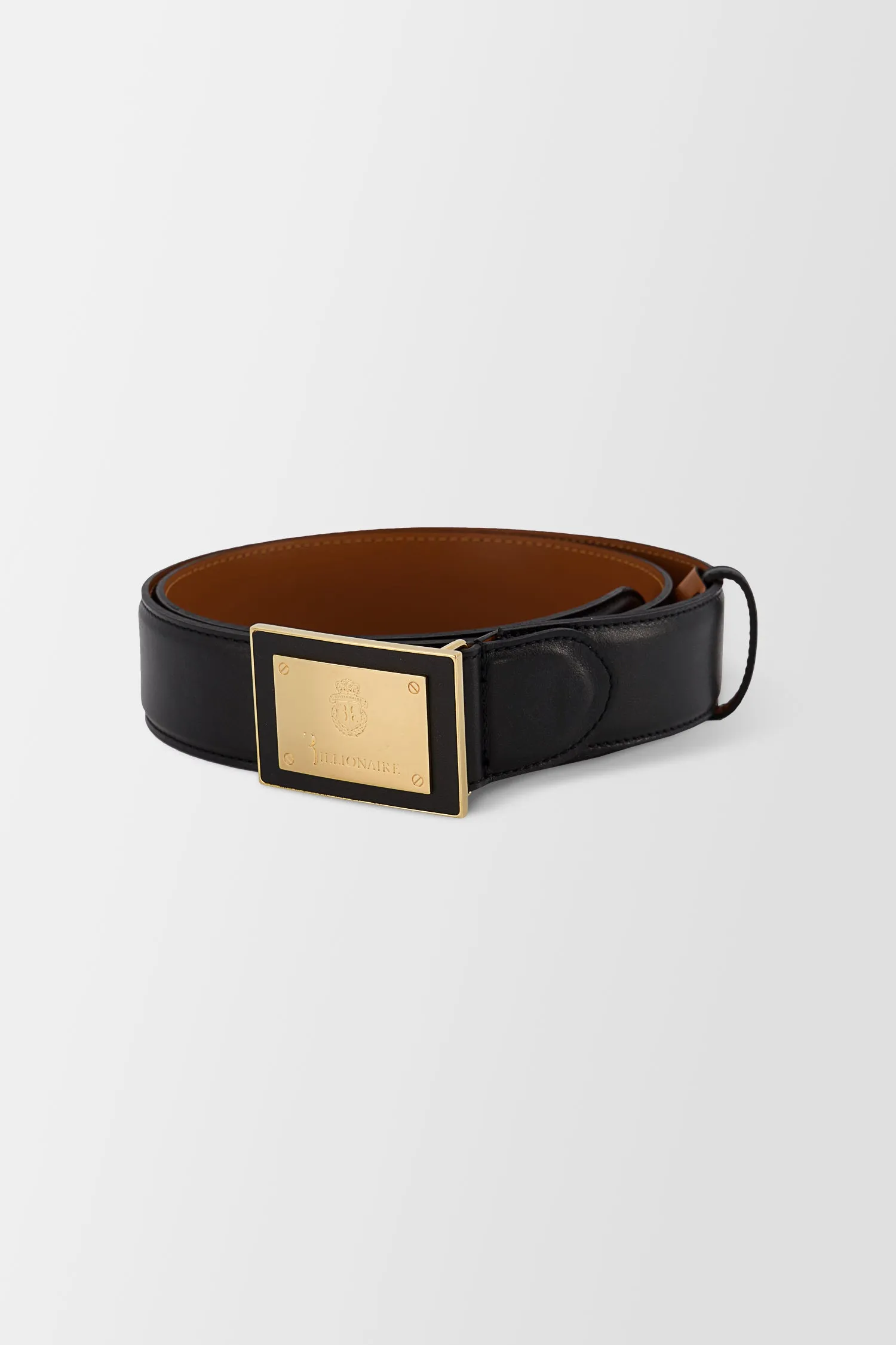 Billionaire Black/Gold Logo Belt