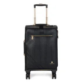 Black Apollo 1 Faux Snakeskin Carry-On Suitcase