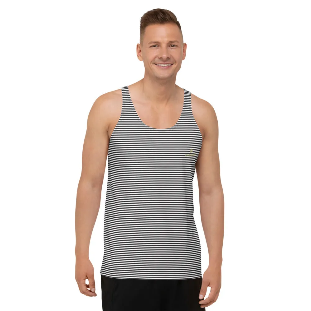 Black Striped Unisex Tank Top, Premium Quality Men's Unisex Tank Top-Made in USA/EU/MX (US Size: XS-2XL)