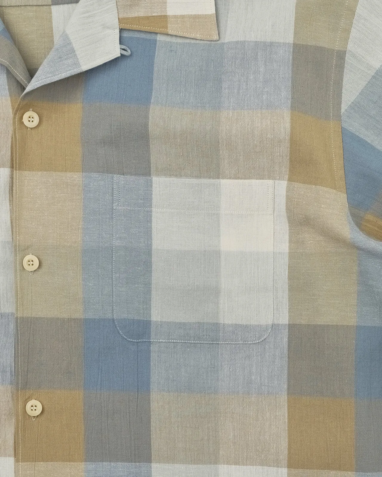 Block Check S/S Shirt Blue