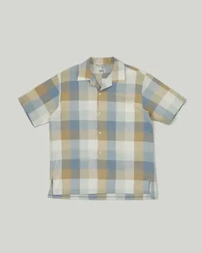 Block Check S/S Shirt Blue