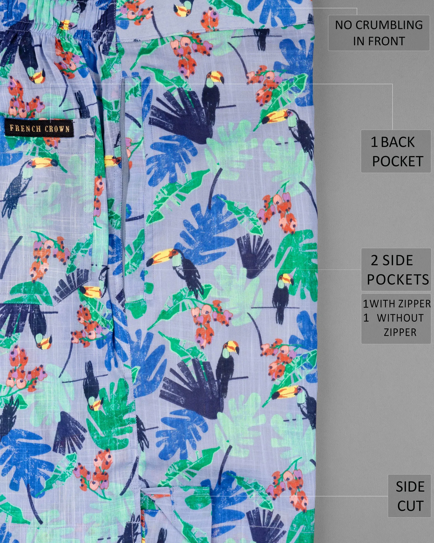 Blue Bell Tropical Print Premium Cotton Shorts