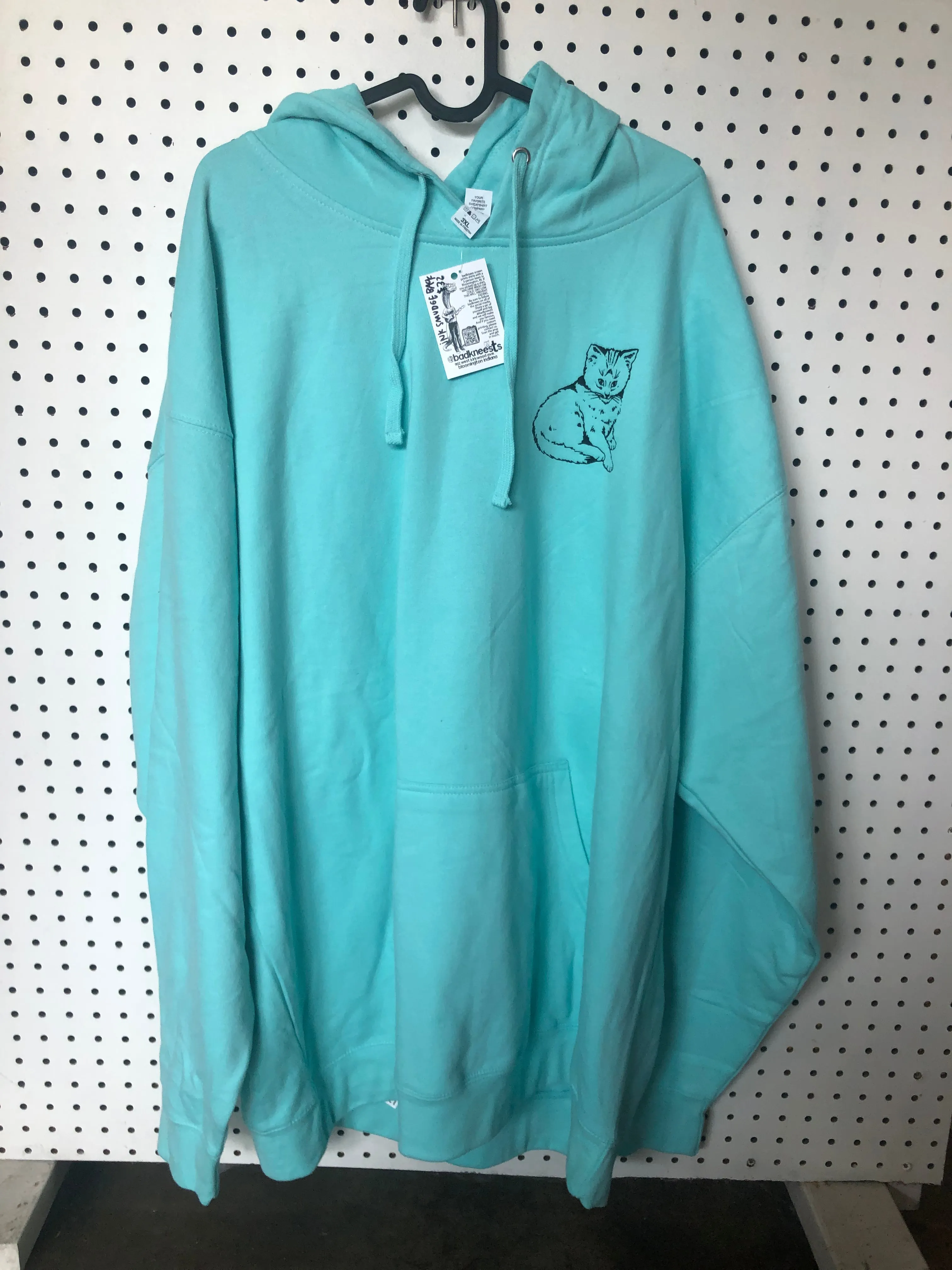 BPR- 3XL Light Blue and Pink Hoodie - Focus Cat