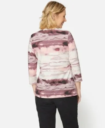 Brandtex Mauve abstract print top