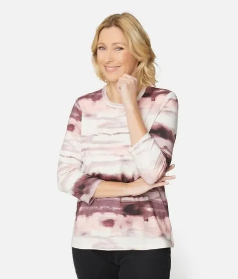 Brandtex Mauve abstract print top