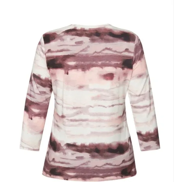 Brandtex Mauve abstract print top