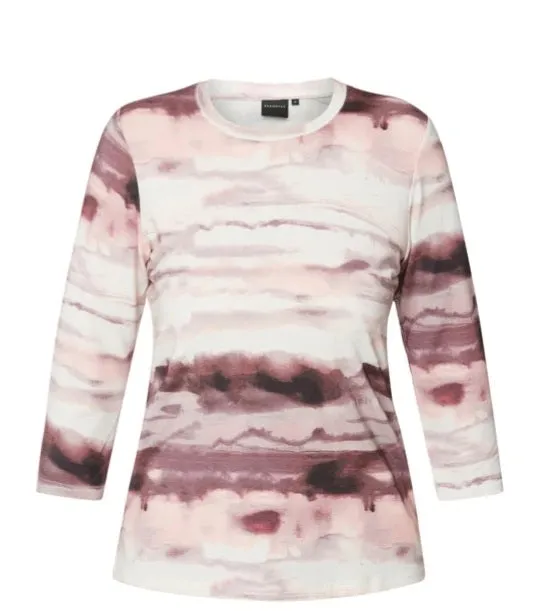 Brandtex Mauve abstract print top