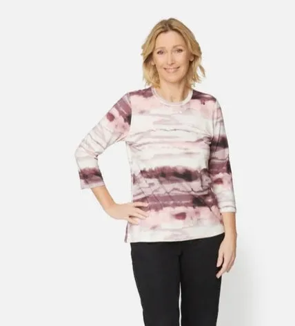 Brandtex Mauve abstract print top