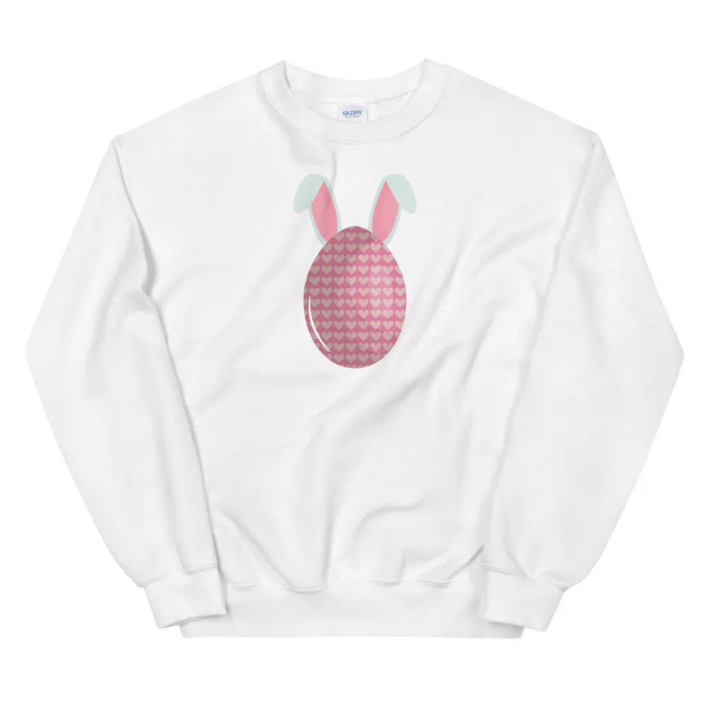 Bunny Ear Heart Easter Egg Sweatshirt