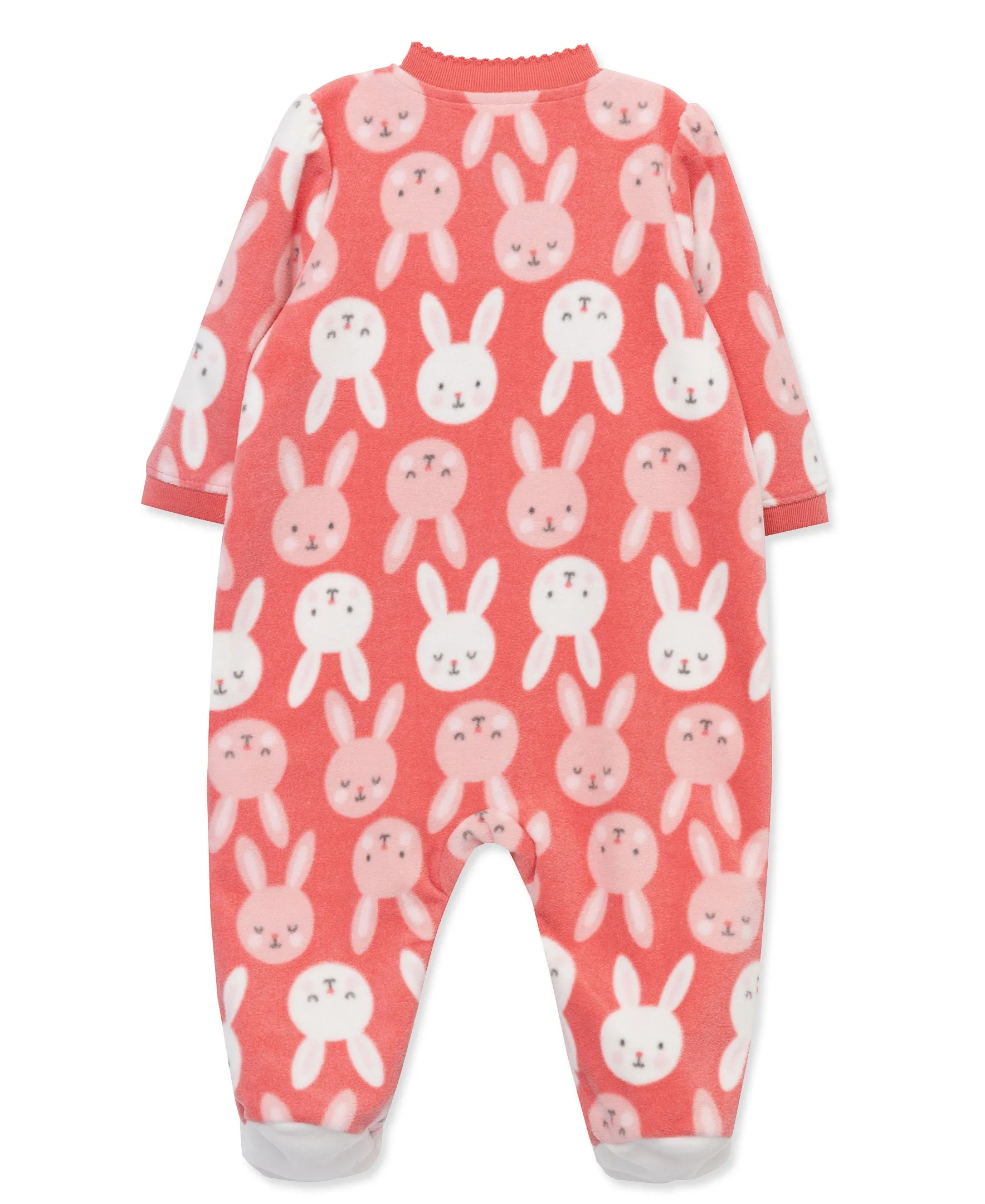 Bunny Fleece Zip Front Sleeper Footie (12M-24M)