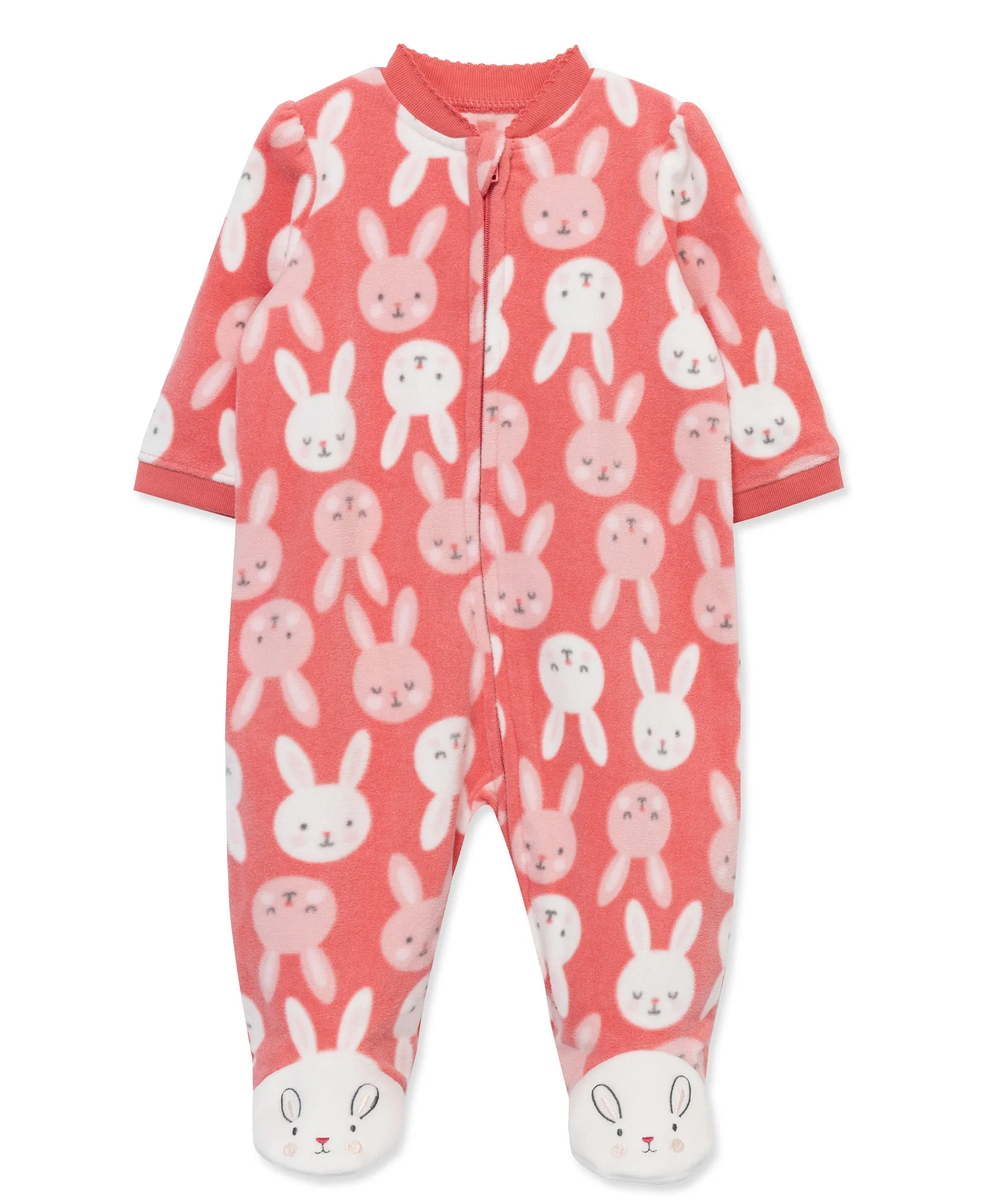 Bunny Fleece Zip Front Sleeper Footie (12M-24M)