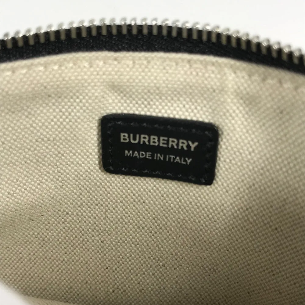 BURBERRY Pouch 8037549 canvas black logo LOVE Women Used Authentic