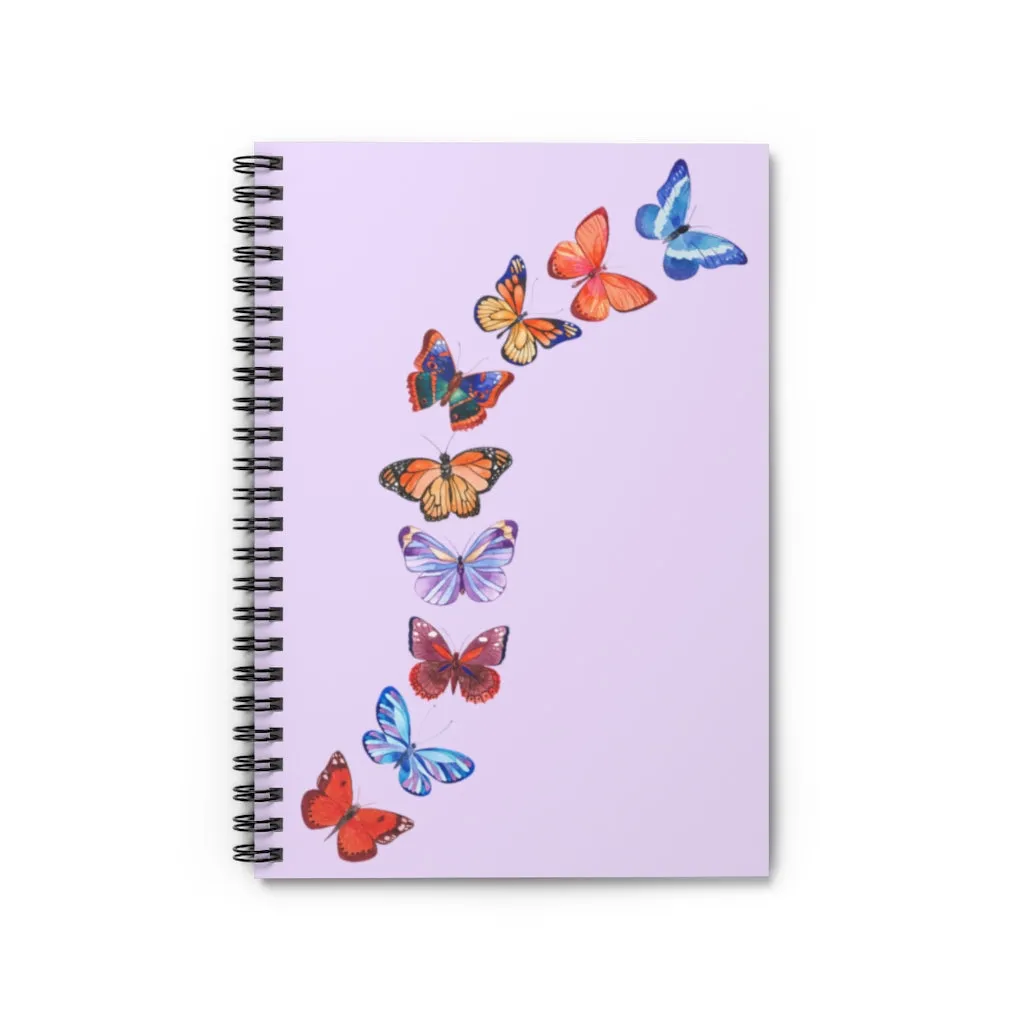 Butterflies in Flight Spiral Lavender Journal - Ruled Line