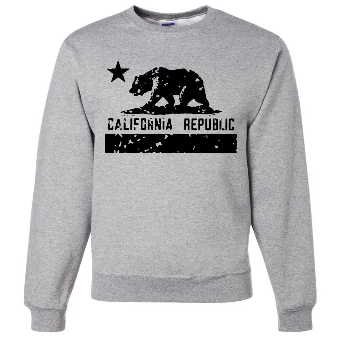 California Flag Black Print Silhouette Crewneck Sweatshirt