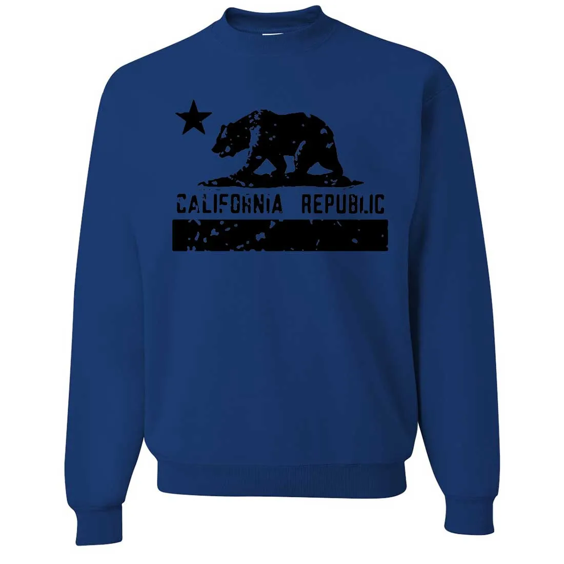 California Flag Black Print Silhouette Crewneck Sweatshirt