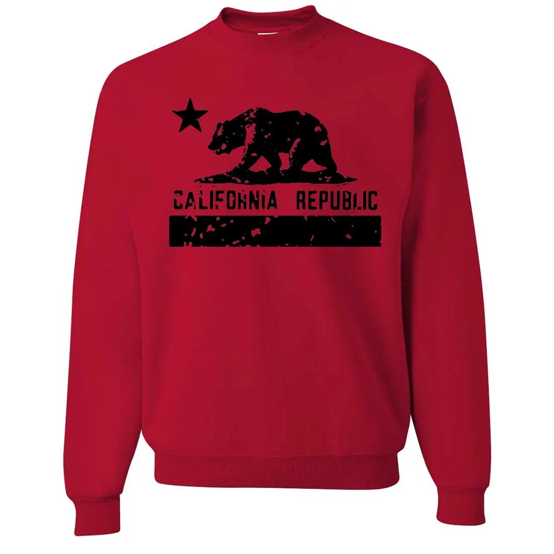 California Flag Black Print Silhouette Crewneck Sweatshirt