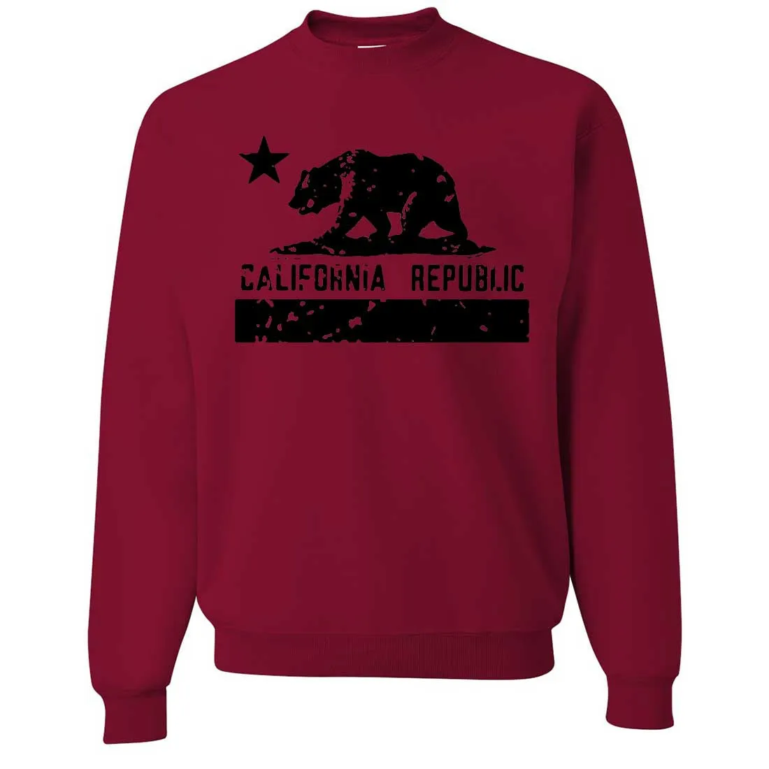 California Flag Black Print Silhouette Crewneck Sweatshirt