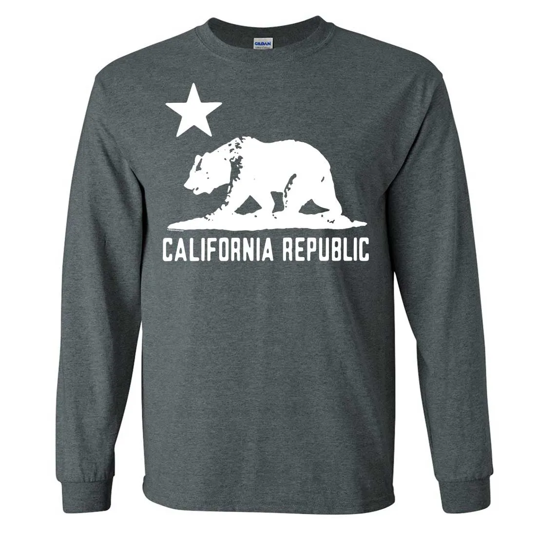 California Flag Oversize White Silhouette Long Sleeve Shirt