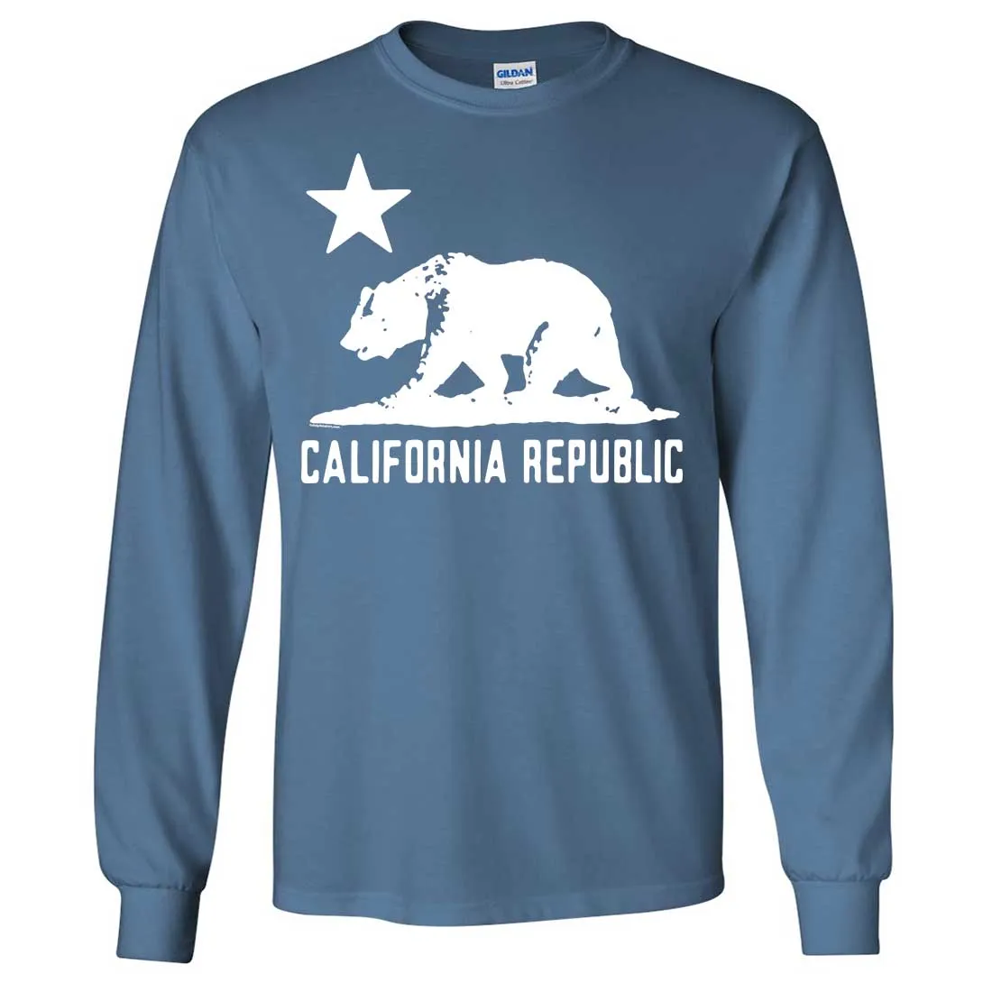 California Flag Oversize White Silhouette Long Sleeve Shirt