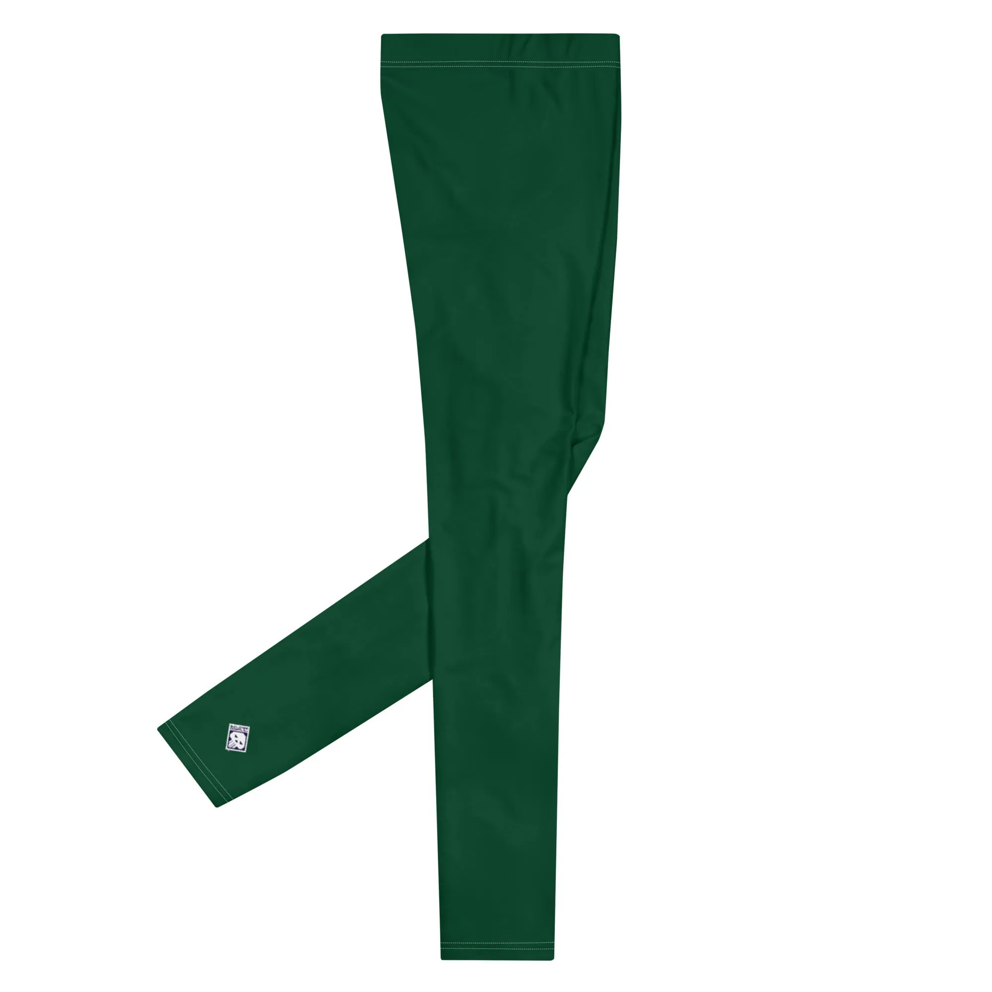 Casual Elegance: Men's Solid Color Activewear Leggings - Sherwood Forest