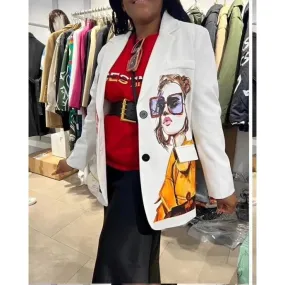 Character Print Blazer