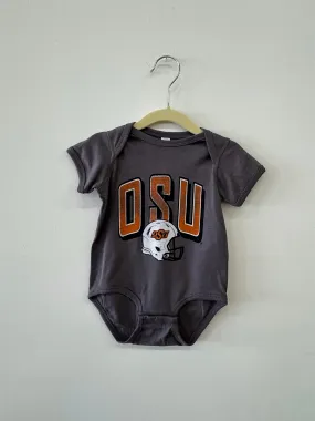 Children's OSU Cowboys Helmet Fade Charcoal Onesie