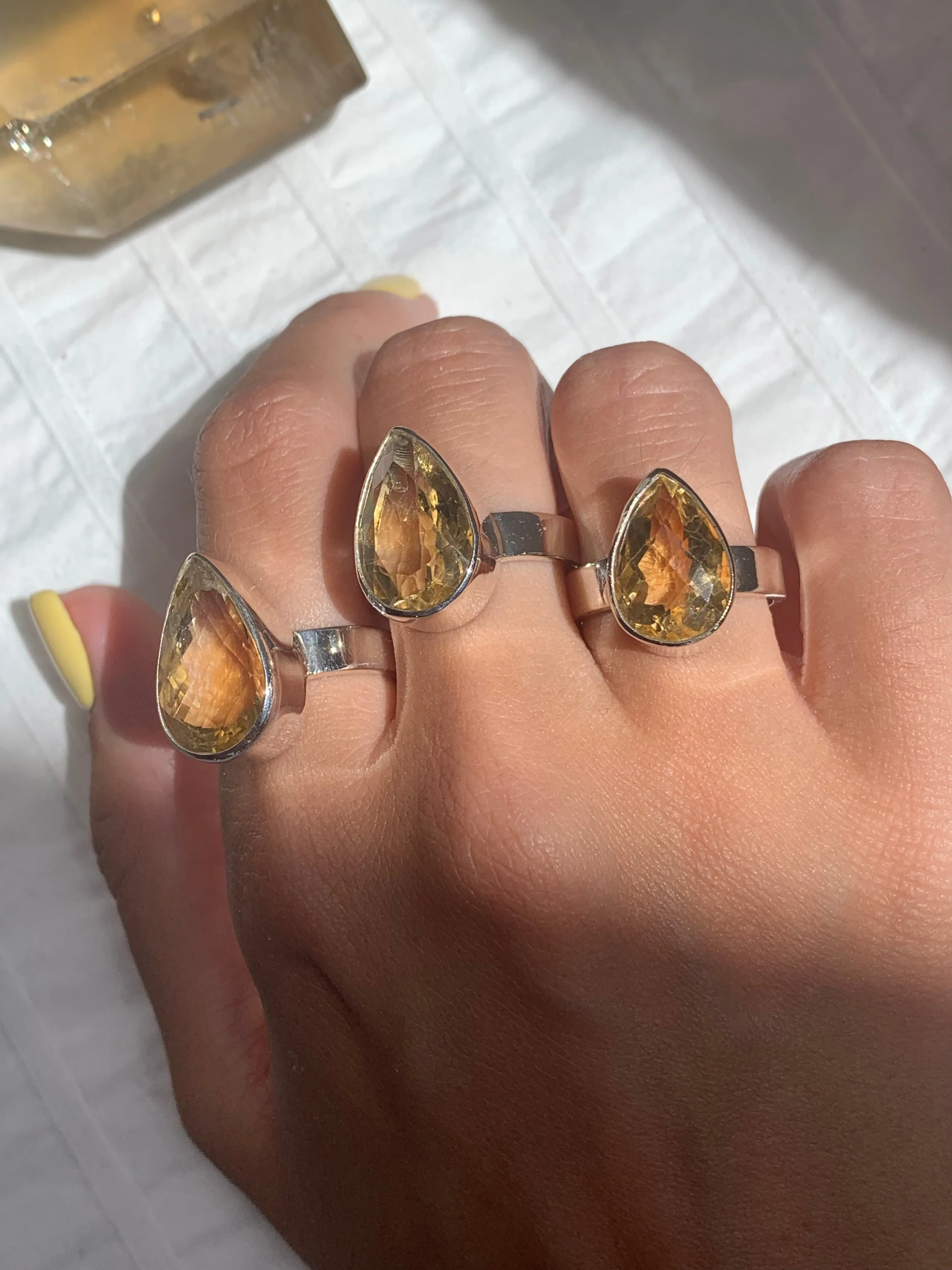 Citrine Akoni Ring - Teardrop (One of a kind)