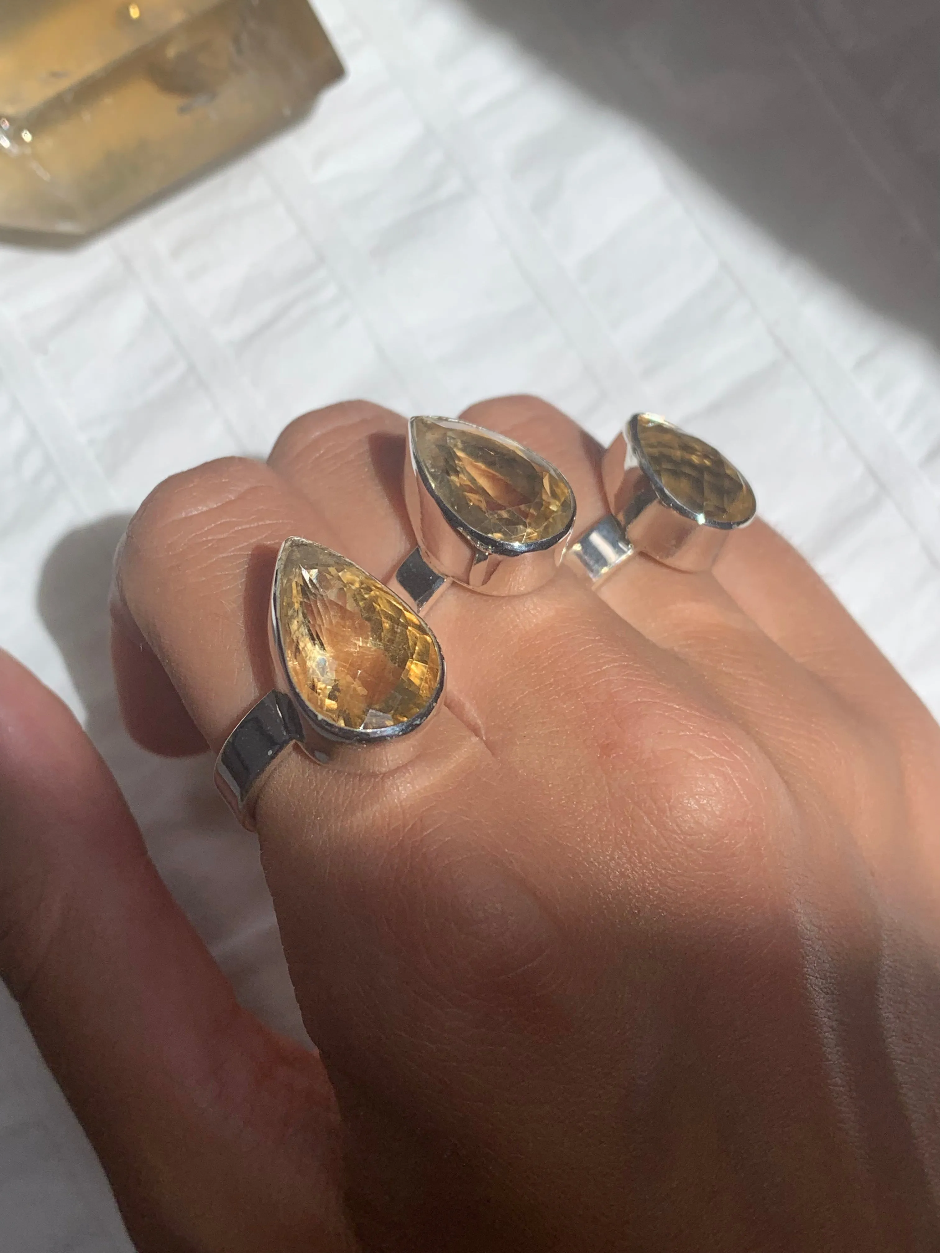 Citrine Akoni Ring - Teardrop (One of a kind)