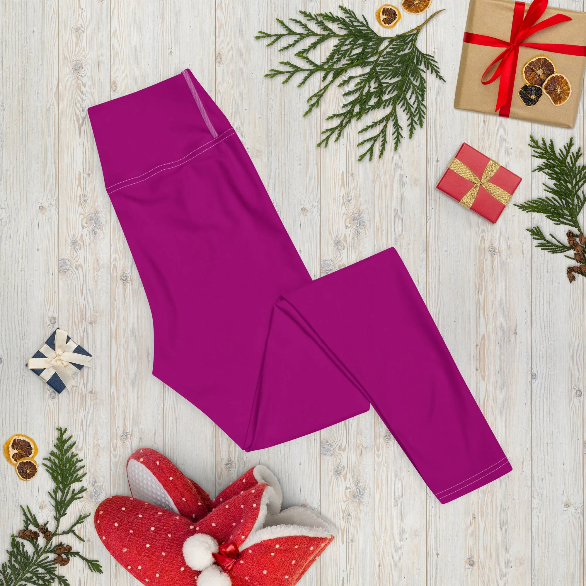 City Vibes: Solid Color Yoga Pants Leggings for Women - Fresh Eggplant