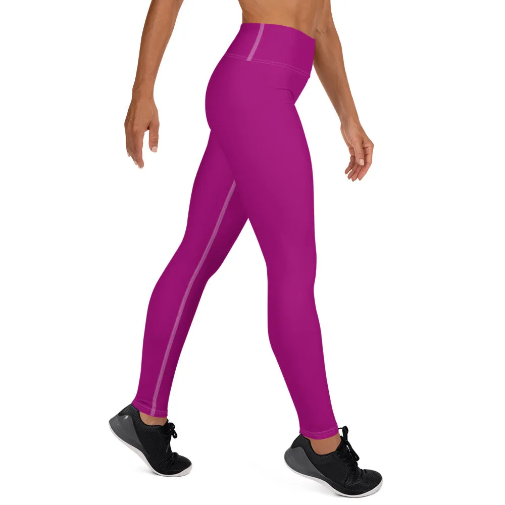 City Vibes: Solid Color Yoga Pants Leggings for Women - Fresh Eggplant