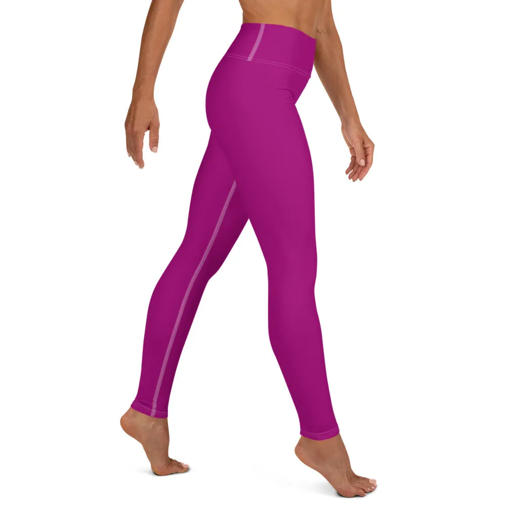 City Vibes: Solid Color Yoga Pants Leggings for Women - Fresh Eggplant