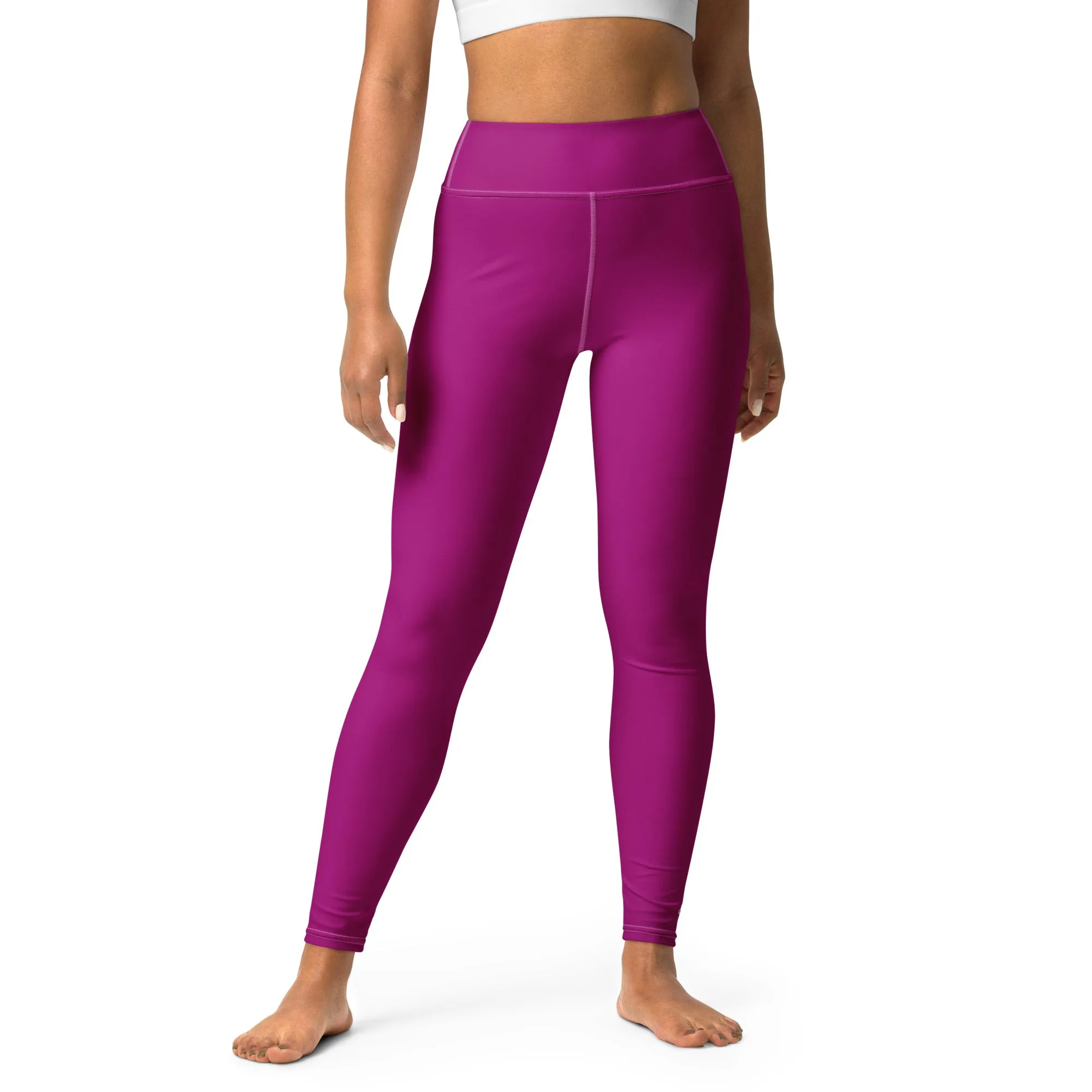 City Vibes: Solid Color Yoga Pants Leggings for Women - Fresh Eggplant