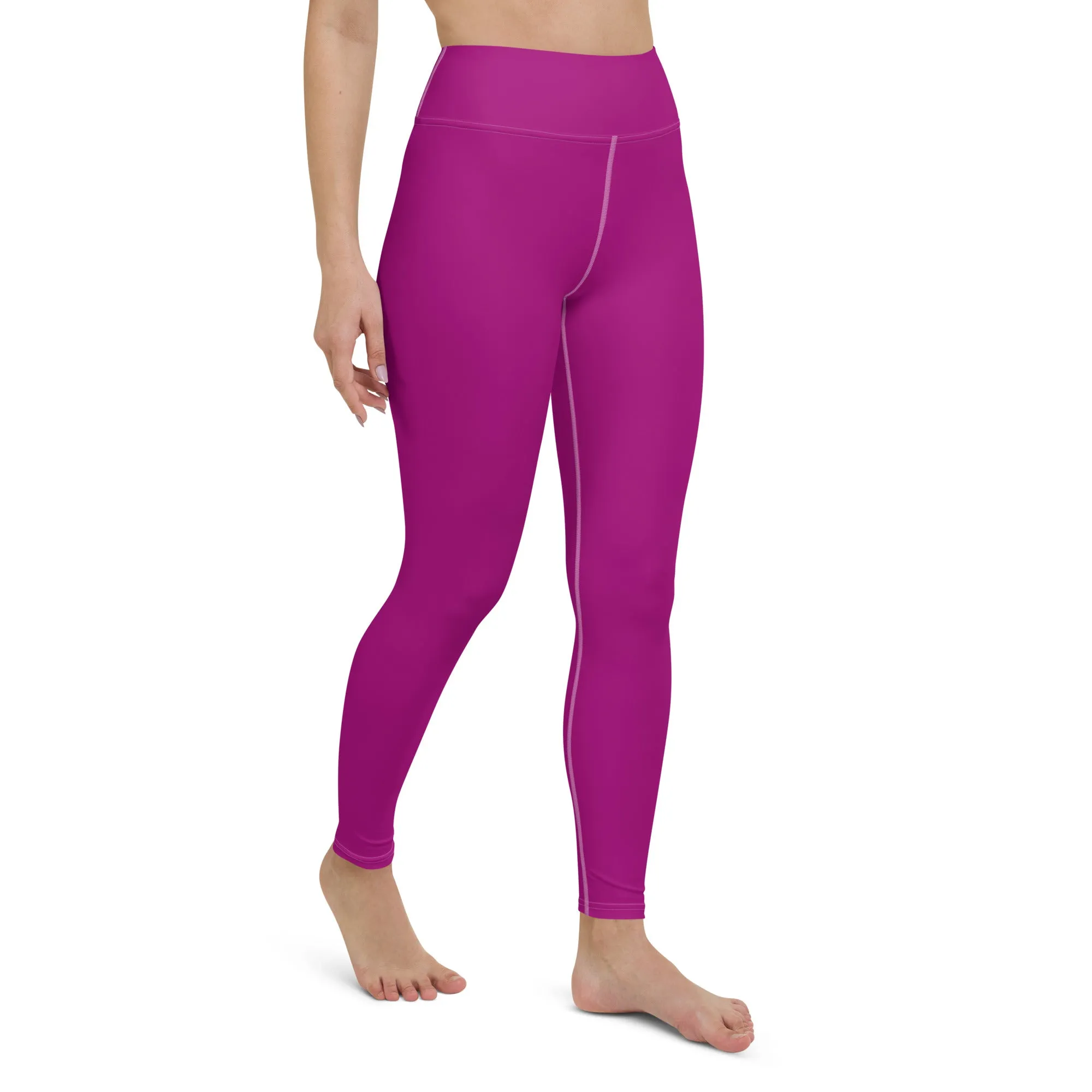 City Vibes: Solid Color Yoga Pants Leggings for Women - Fresh Eggplant