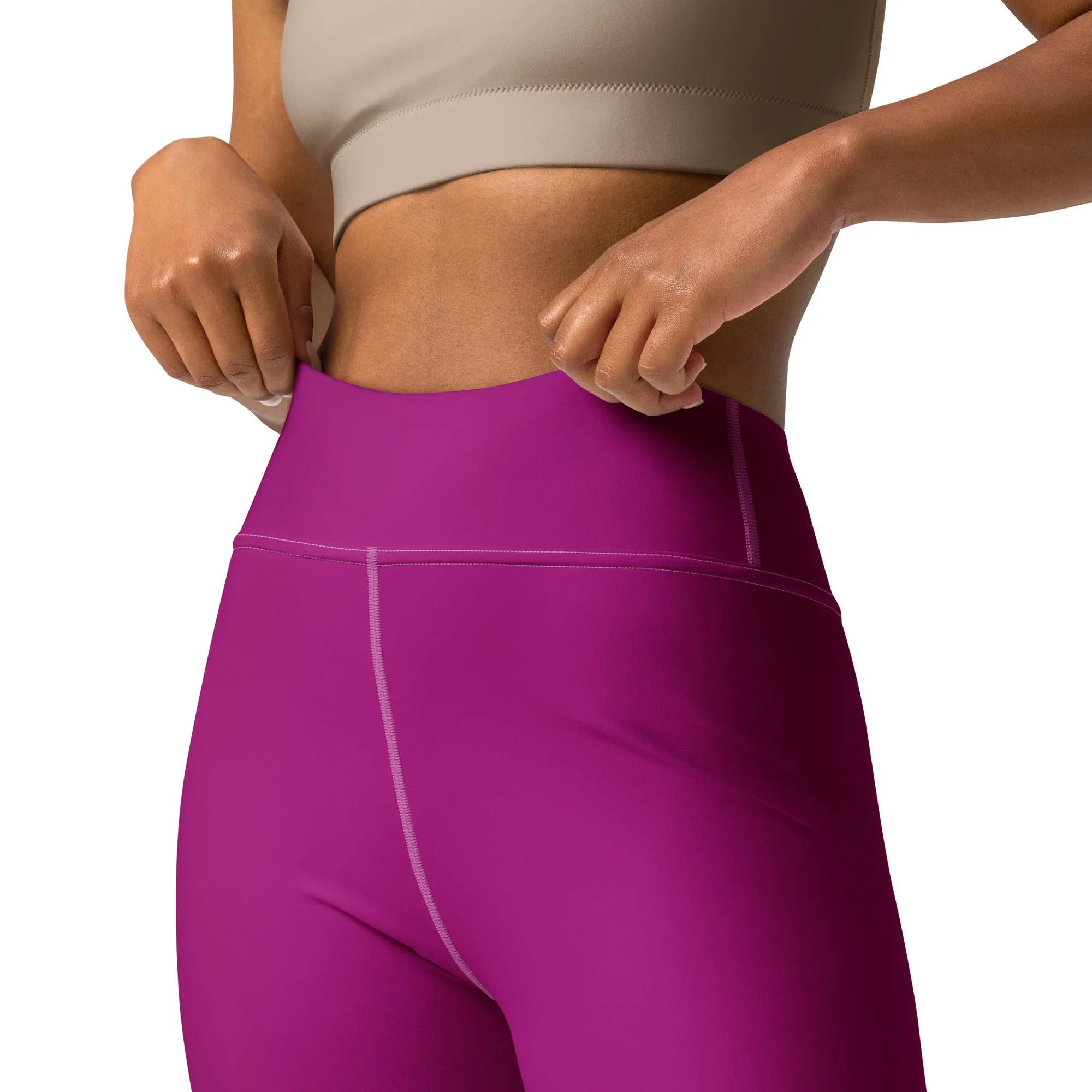 City Vibes: Solid Color Yoga Pants Leggings for Women - Fresh Eggplant