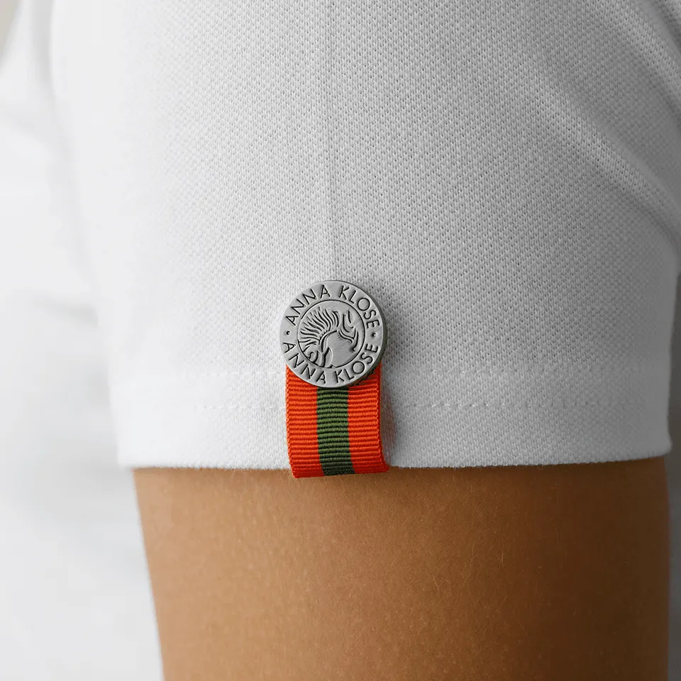 Classic Polo shortsleeve - white with silver print