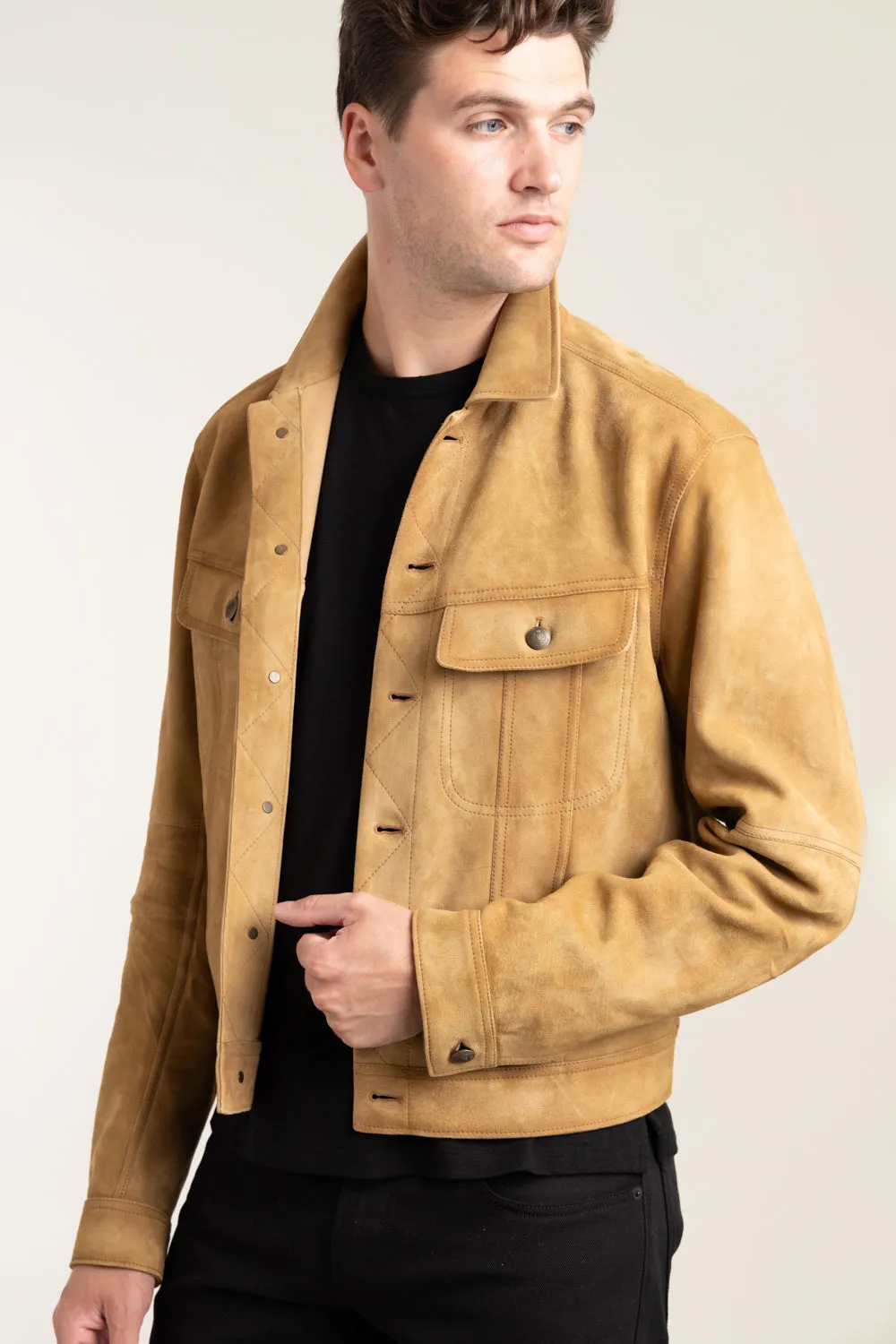 Clifton Suede Trucker Jacket