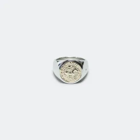 Coin Ring - 925 Silver/9K Gold