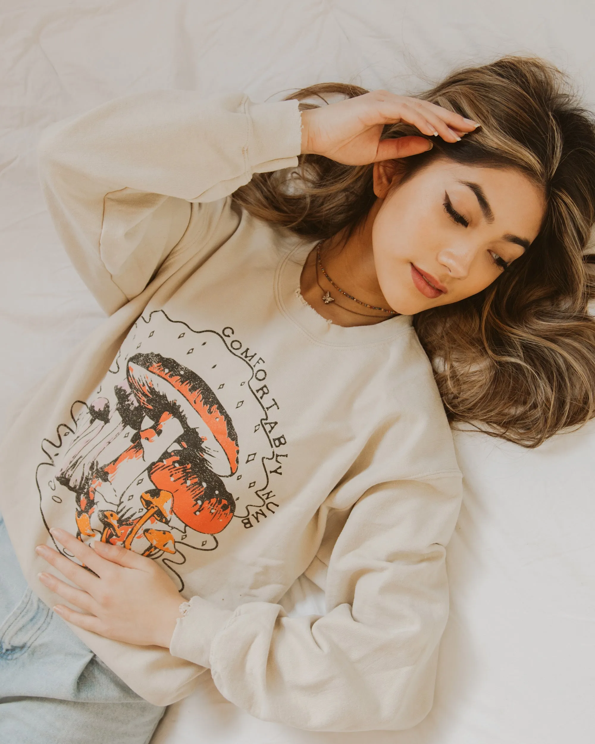 Comfortably Numb Sand Thrifted Sweatshirt