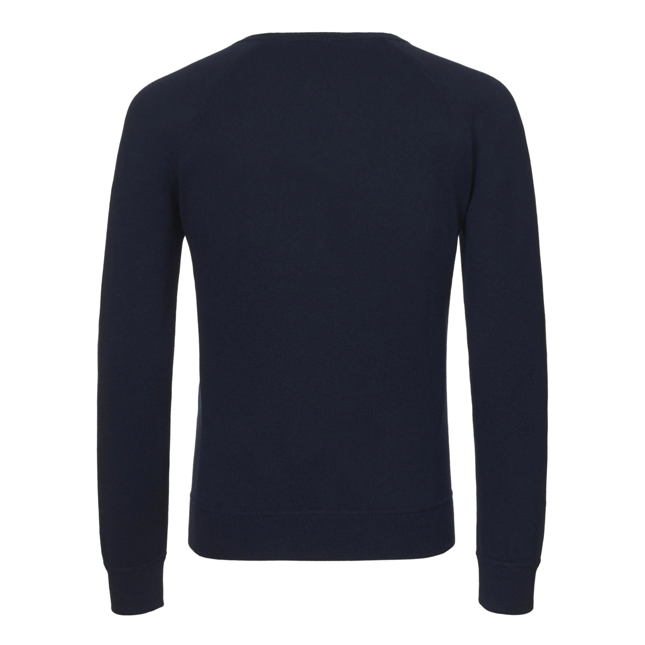 Crew-Neck Cotton-Cashmere Blend Pullover in Midnight Blue