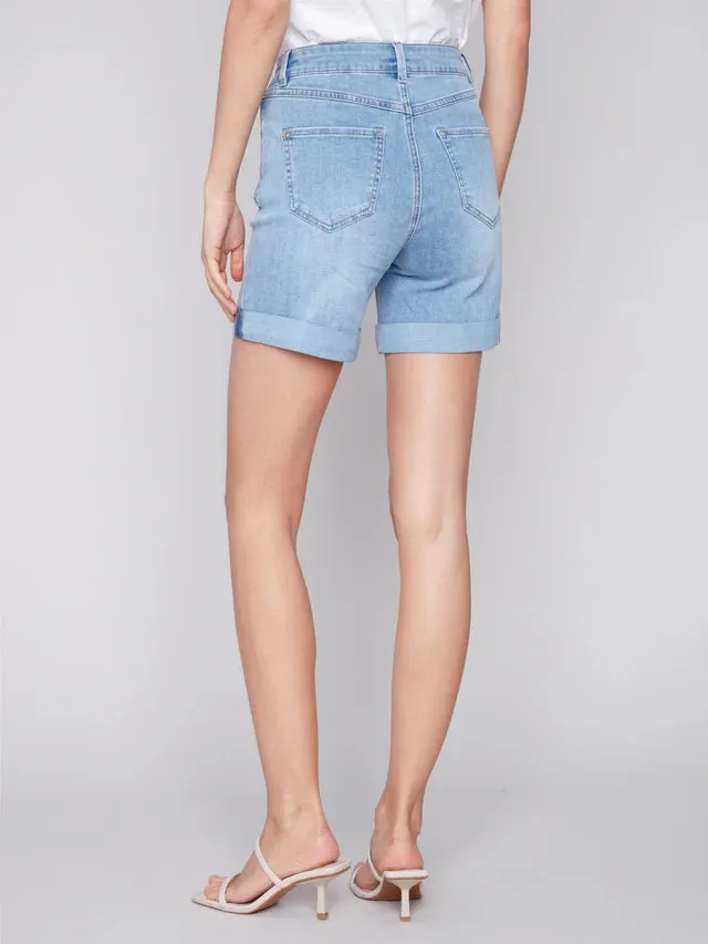 CUFF DENIM SHORTS