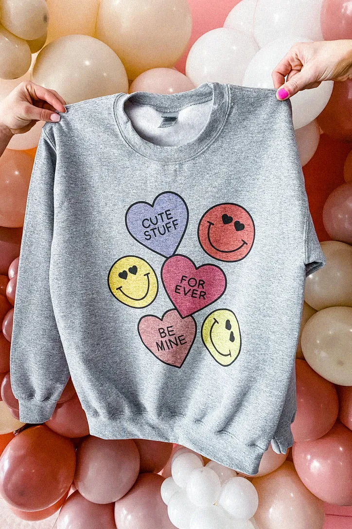 Cute Stuff Hearts Graphic Sweatshirt